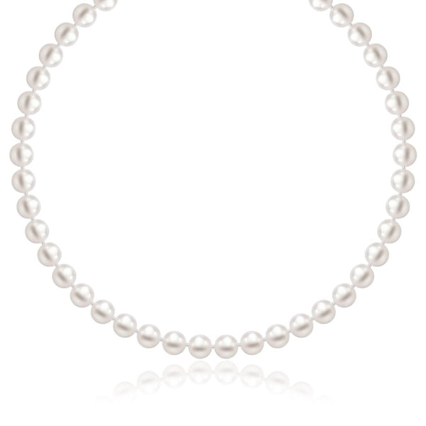 14k Yellow Gold Necklace with White Freshwater Cultured Pearls (6.0mm to 6.5mm)