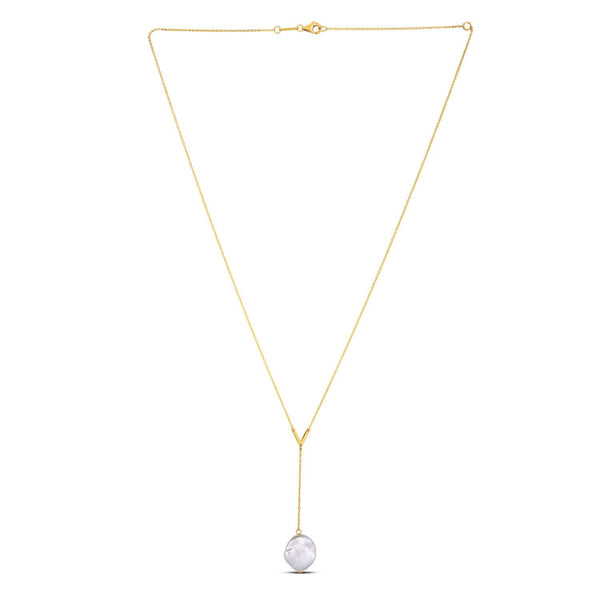 14k Yellow Gold Tesoro Pearl Lariat Necklace